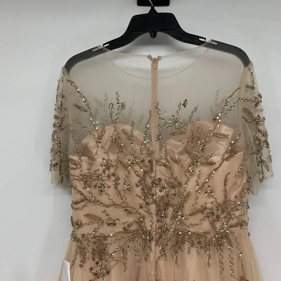 Mac Duggal Dress 79317 Champagne Embellished Illusion Gown NWT - Picture 11 of 16